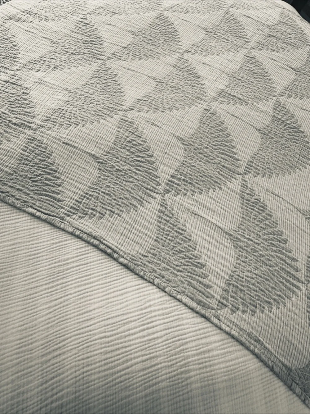 Modern Woven Throw Wedding Silver Gray + White Feathered Flock Jacquard Cotton